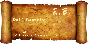 Reif Beatrix névjegykártya